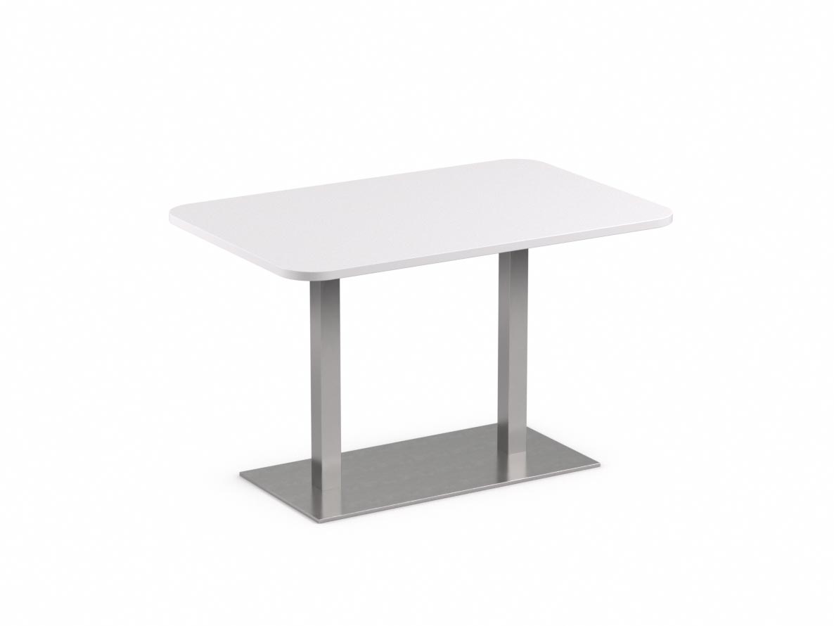 DREVONA09 Stôl 120 x 80 biely + nerez podnož REA FLAT 6