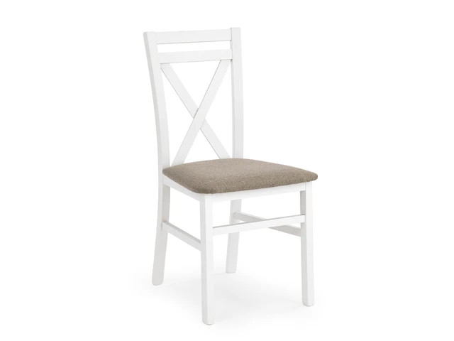 Biela jedálenská stolička s béžovou látkou DARIUS Inari 23