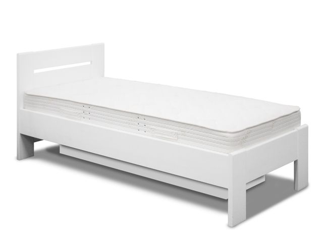 Biela posteľ z masívu 90x200 s úložným priestorom TINA 2