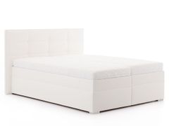 Manželská posteľ 160 x 200 biela DREVONA® ANDORA, koženka Eternity 11