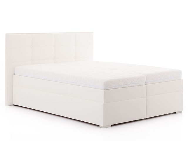Manželská posteľ 160 x 200 biela DREVONA® ANDORA, koženka Eternity 11