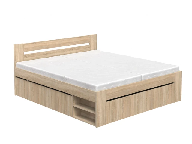 Manželská posteľ 180 cm REA KIRA | dub bardolíno