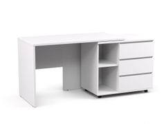 Písací stolík s otočným kontajnerom biely REA ROY pravý