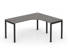 Rohový stôl RP-SRK-1600 šedý | čierne nohy